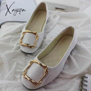 Xajzpa - New Big Size Women Flats Shallow Candy Color Shoes Woman Loafers Autumn Fashion Sweet Flat